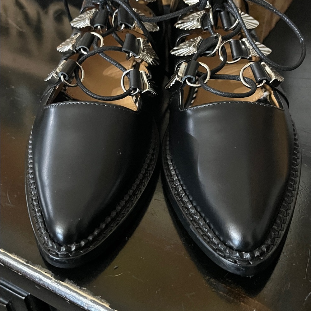 TOGA Pulla Black Lace-Up Boots with Silver Accents size 36 / 6 - Picture 5 of 6
